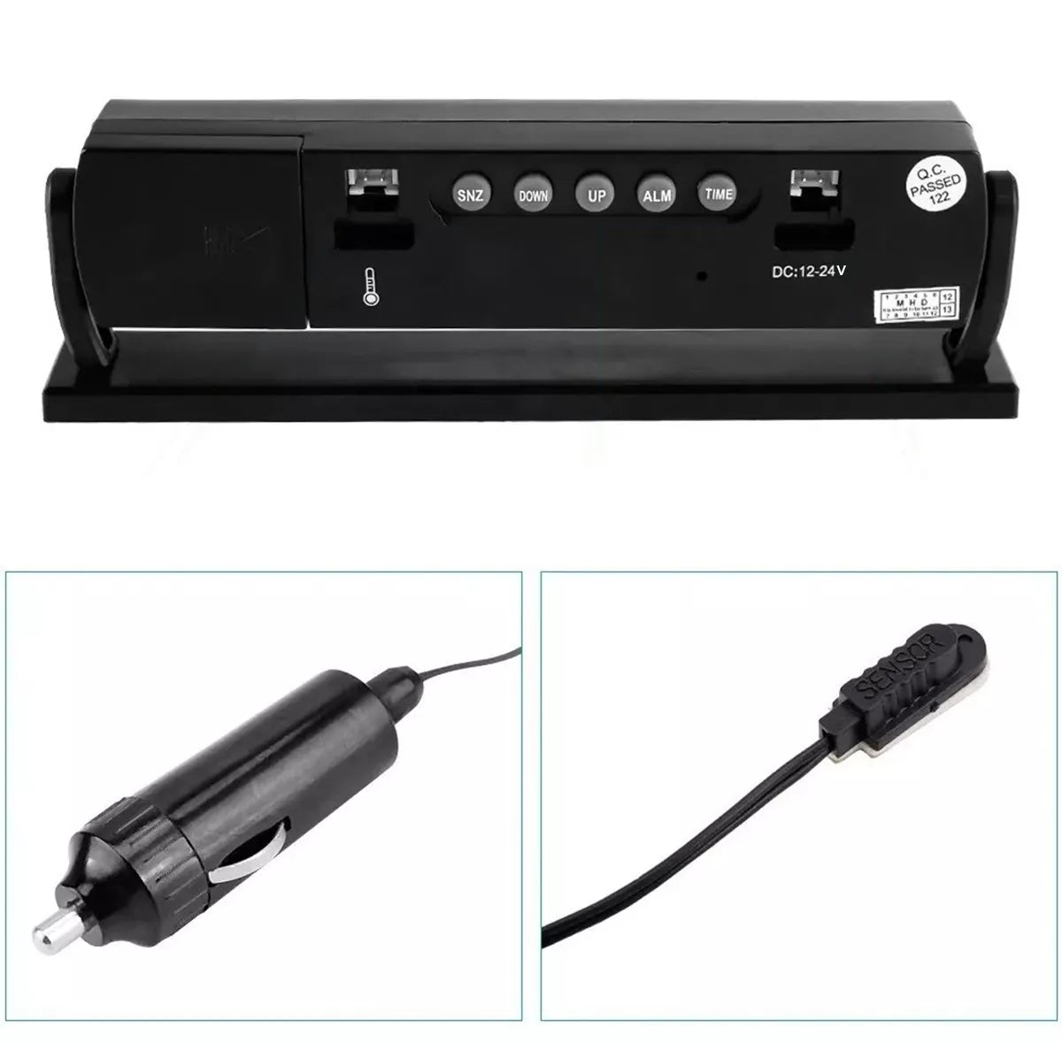Elektronický teplomer do auta s hodinami