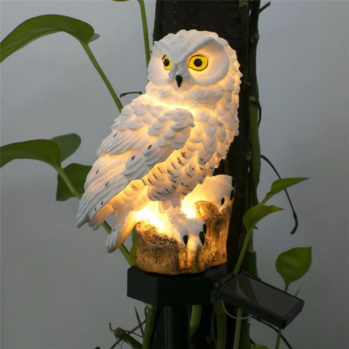 LED záhradná lampa v tvare sovy