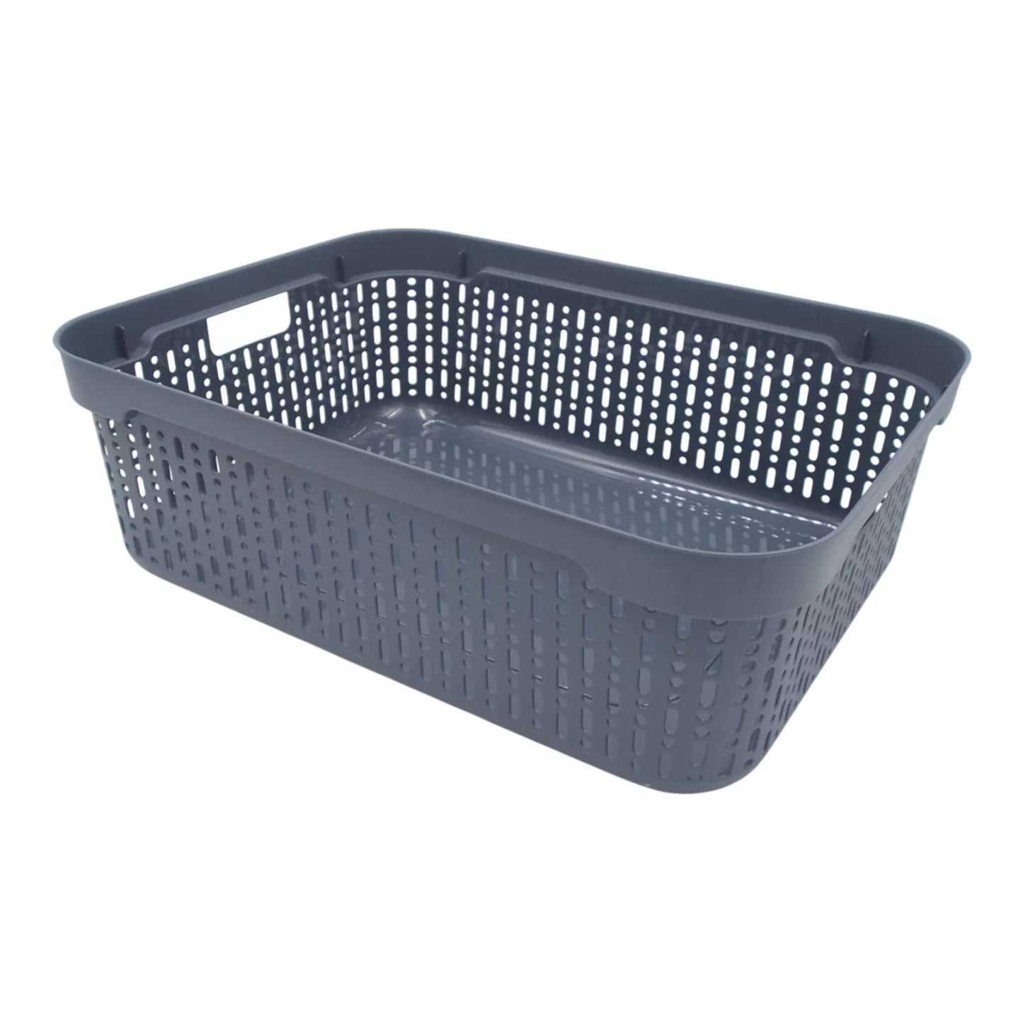 Plastikinė dėžutė su skylutėmis, 30 × 20 × 9 cm PILKA