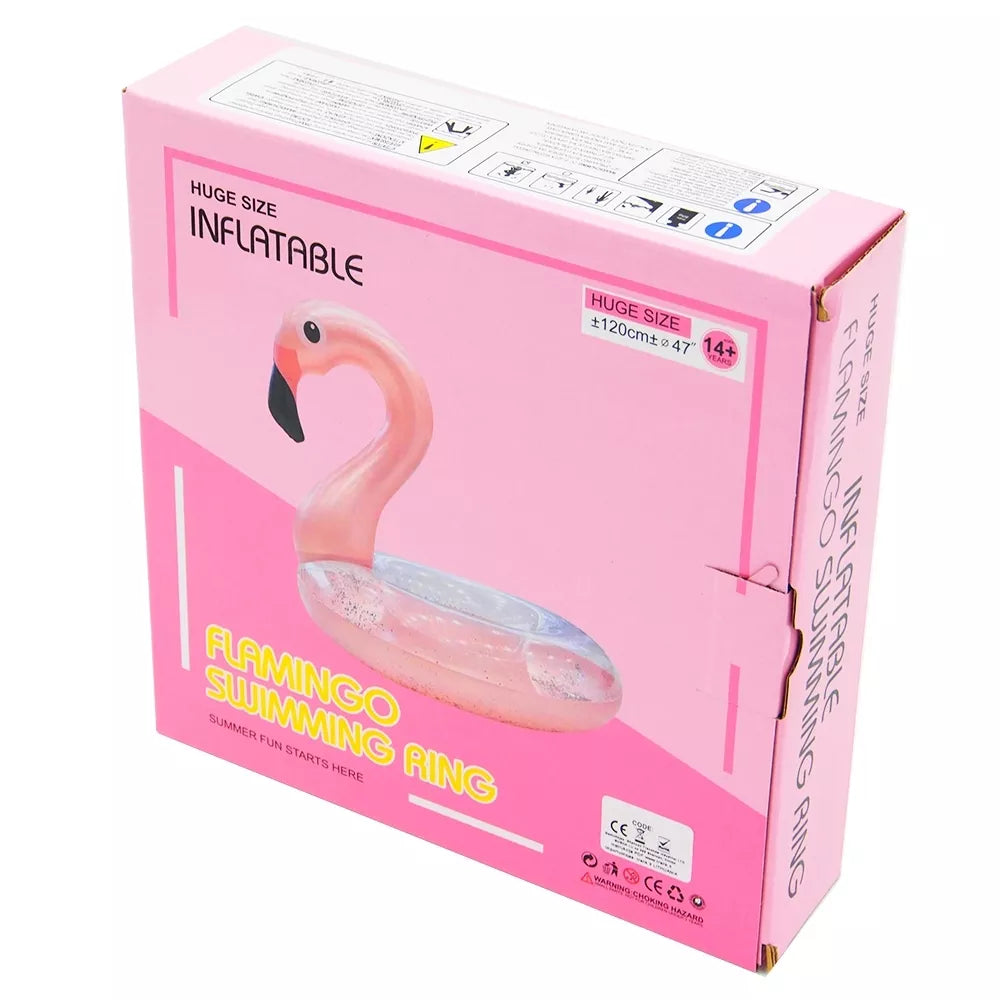Plávací kruh s trblietkami „Flamingo“