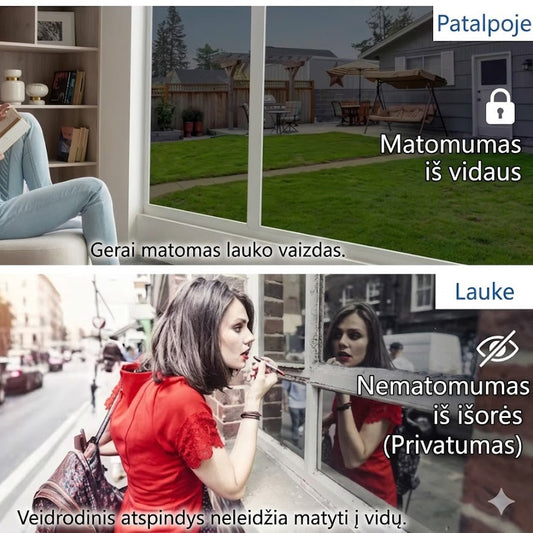 Veidrodinė langų plėvelė – privatumas ir apsauga nuo saulės