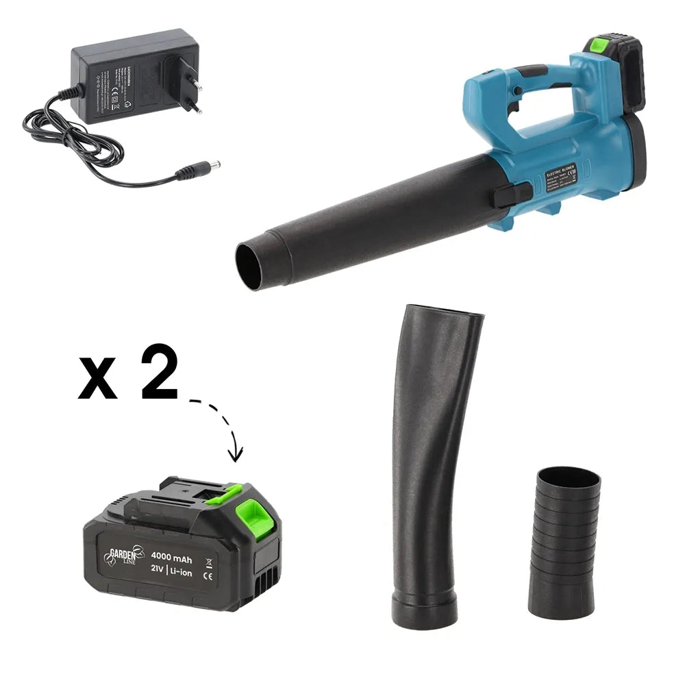 Akumulátorový fukár na lístie 1500W 21V s 2 batériami