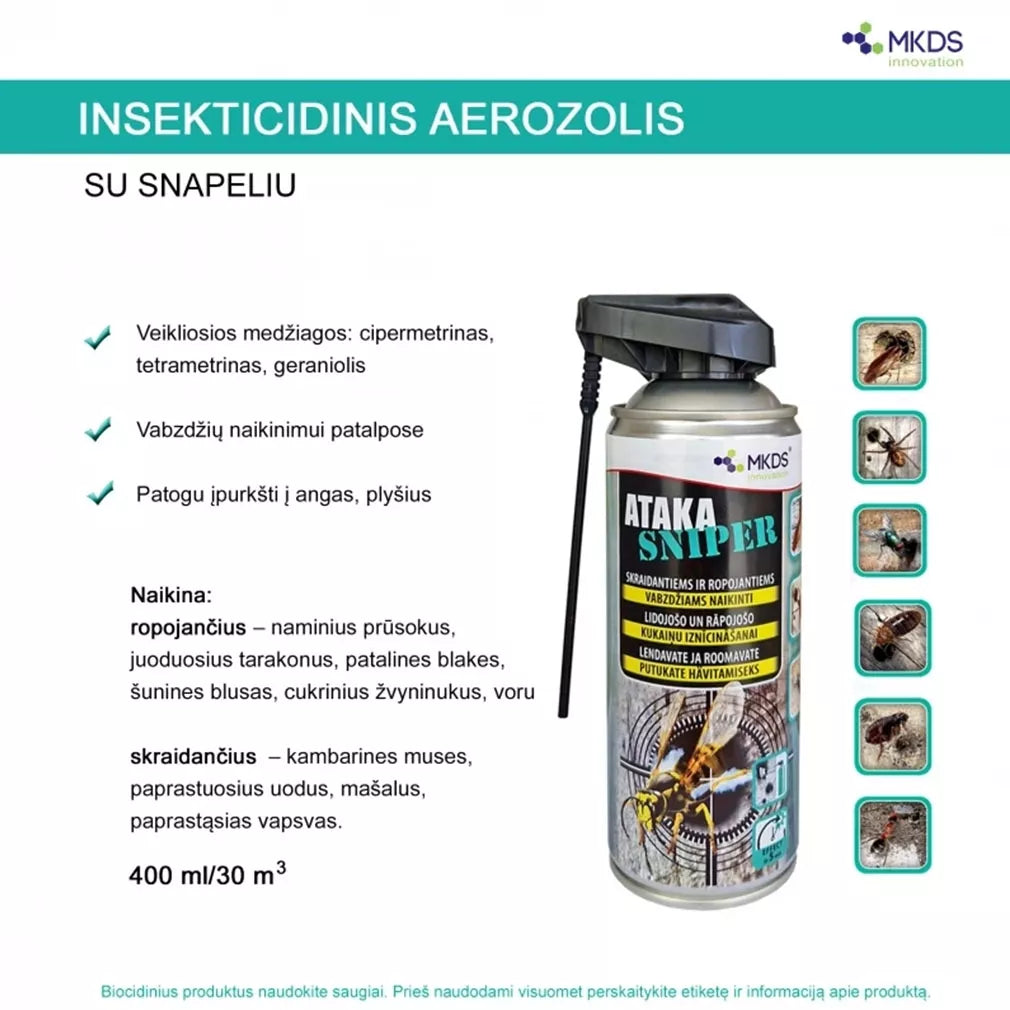 Ataka SNIPER insekticíd na lietajúci a lezúci hmyz, 400 ml