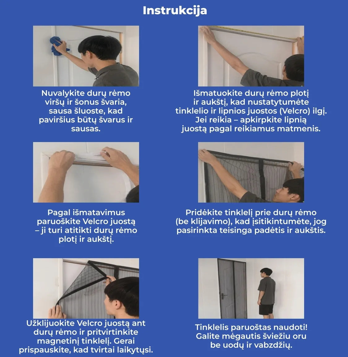 Vysokokvalitná magnetická sieťka na dvere 210 × 100 cm