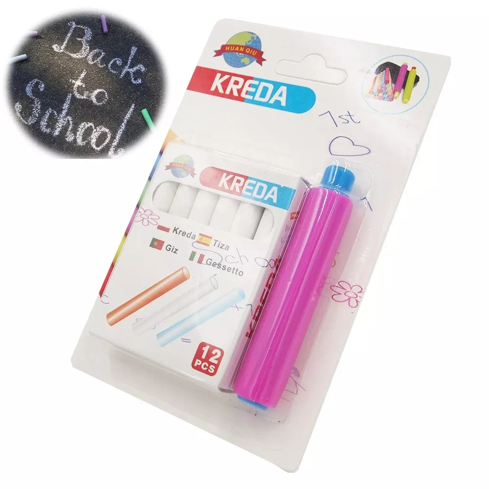 Biele kriedy s držiakom