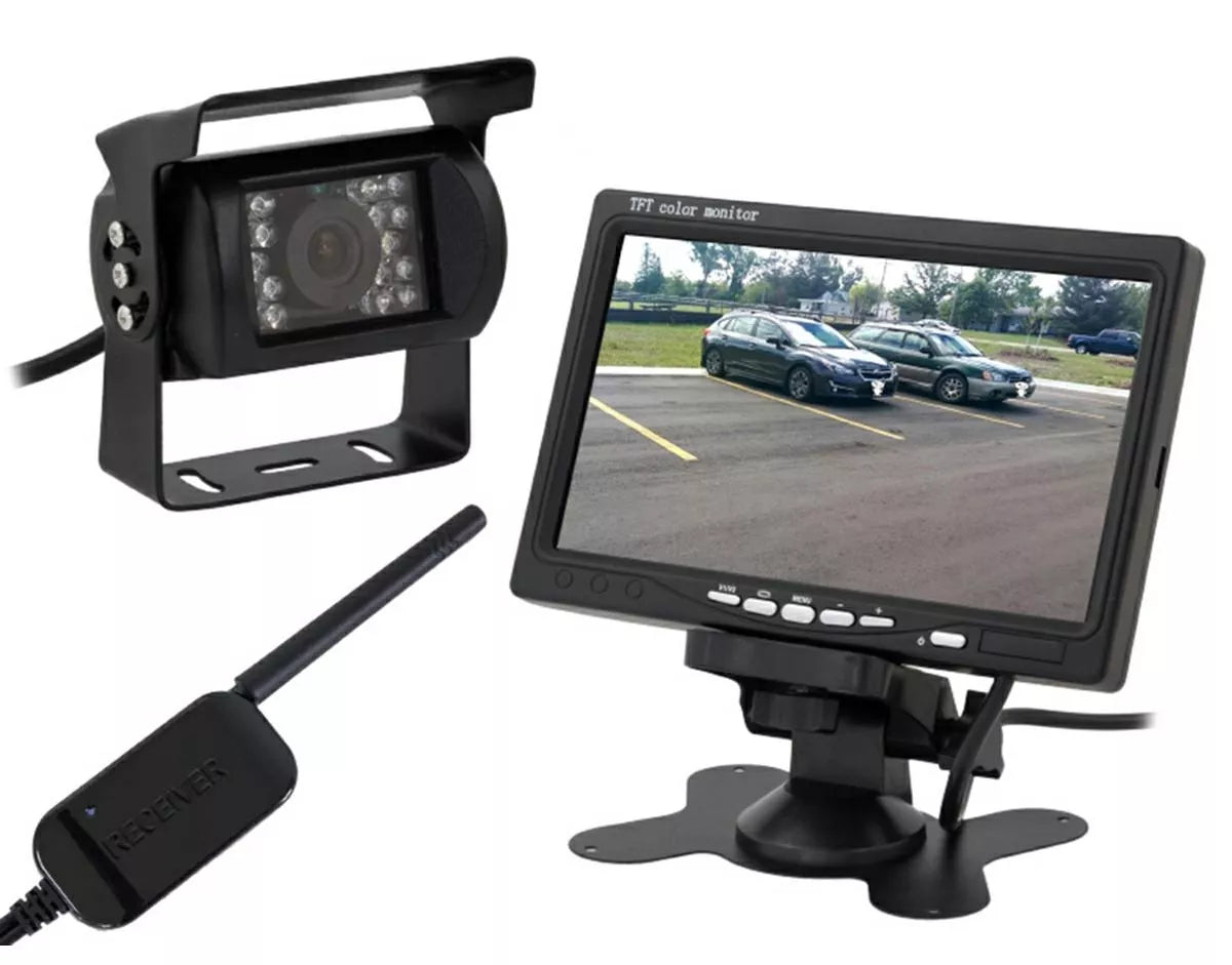 Bezdrôtová videokamera na sledovanie zadného výhľadu vozidla + LCD 7"
