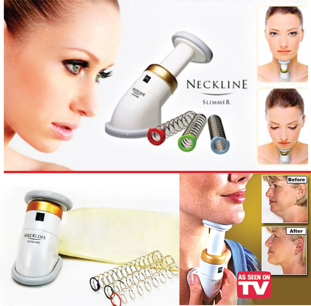 Masážny a tréningový prístroj na krk, bradu a podbradok „Neckline Slimmer“