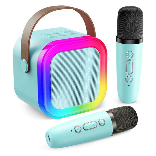 Karaoke kolonėlė su mikrofonais (Bluetooth, LED apšvietimas)