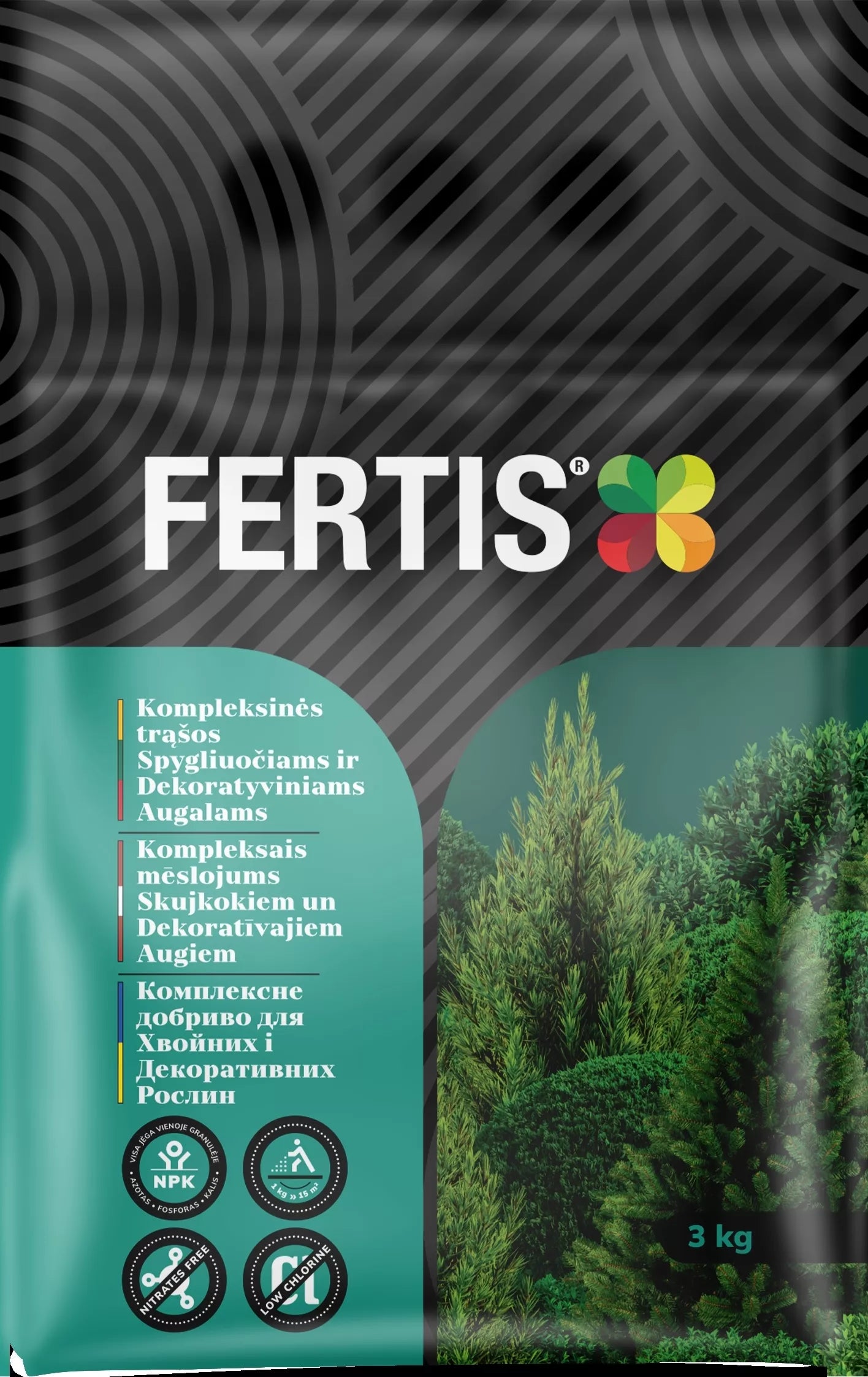 Komplexné hnojivo pre ihličnany a okrasné rastliny FERTIS, 3kg
