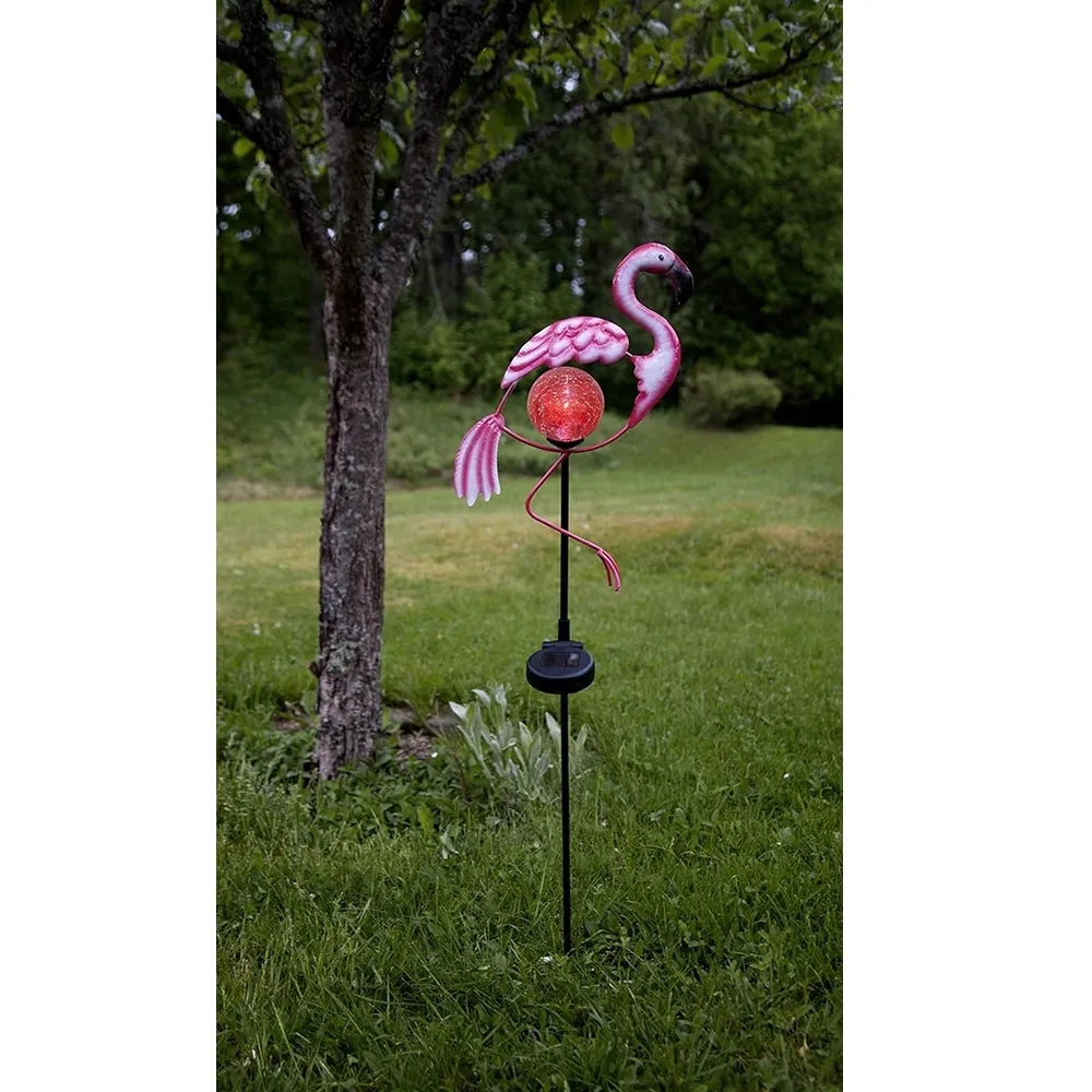 vonkajšia LED lampa „Flamingo“ so solárnym panelom (80 cm)