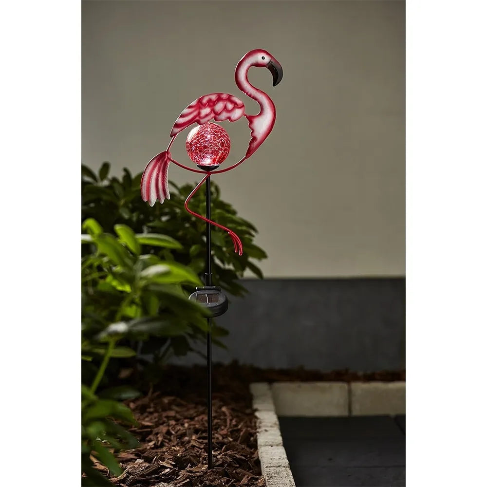 vonkajšia LED lampa „Flamingo“ so solárnym panelom (80 cm)