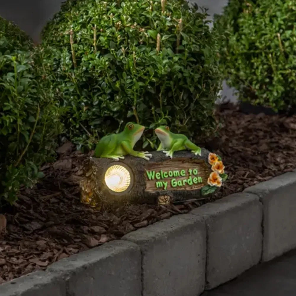 Vonkajšia LED lampa „Frogy“ so solárnym panelom (24 × 14 cm)