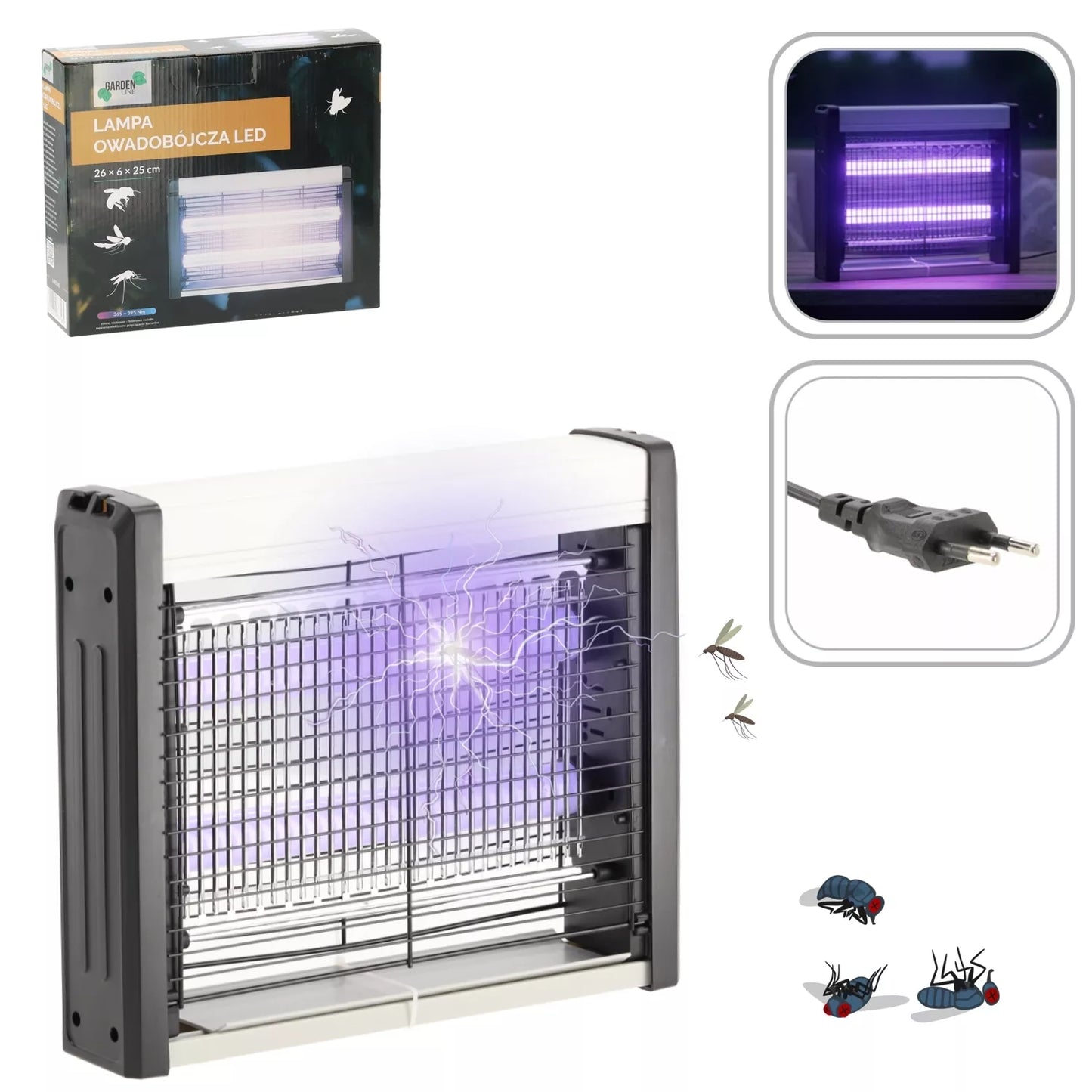 LED lampa proti hmyzu 26 × 6 × 25 cm