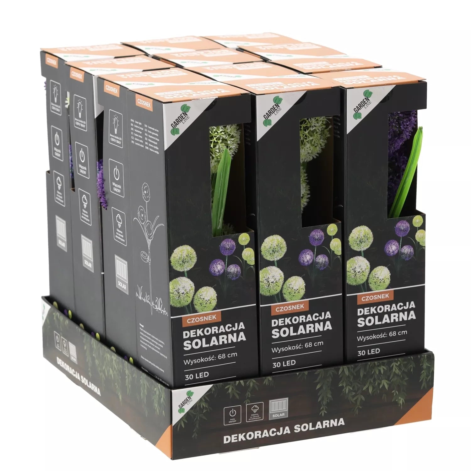 LED záhradná dekorácia „cesnak“, 68 cm