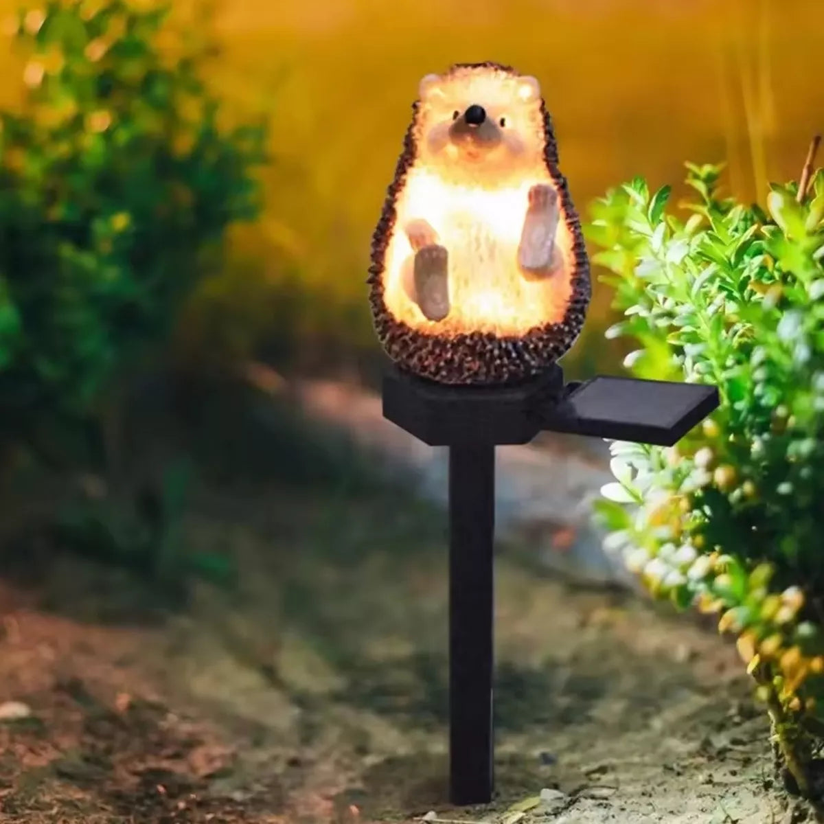 LED záhradná lampa v tvare ježka