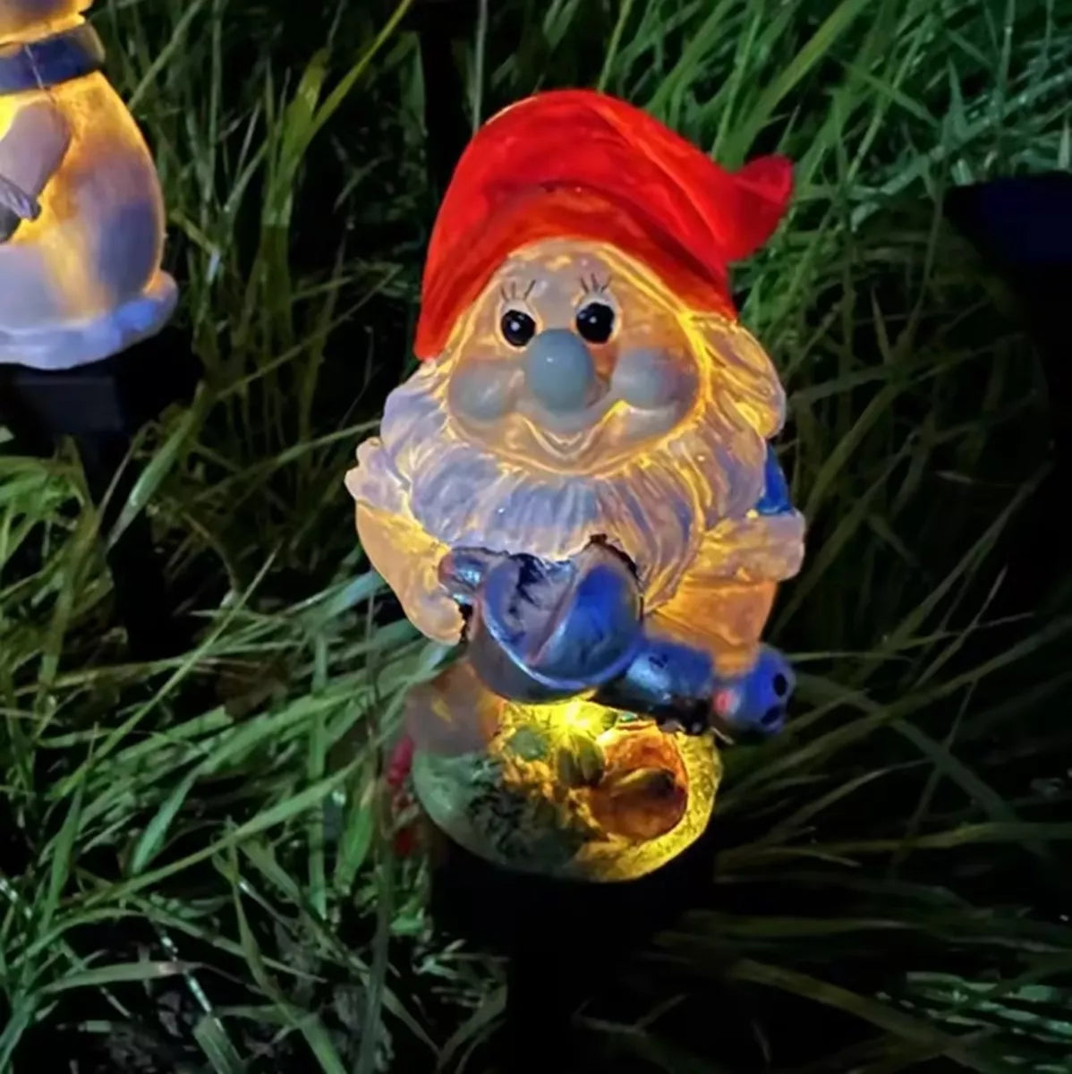 LED záhradná lampa v tvare trpaslíka