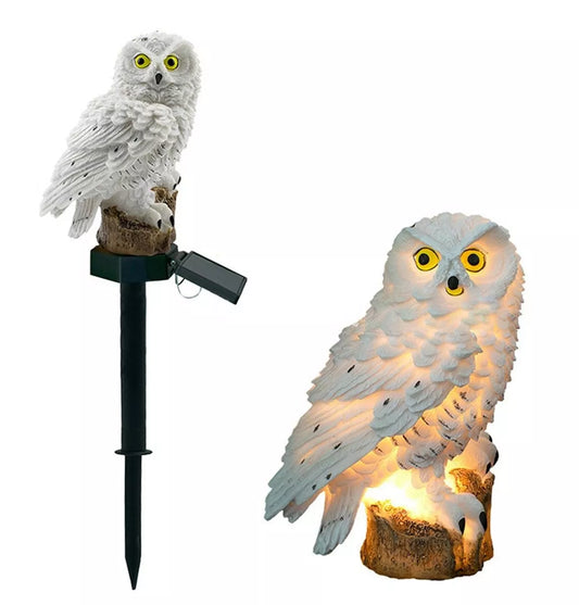 LED záhradná lampa v tvare sovy