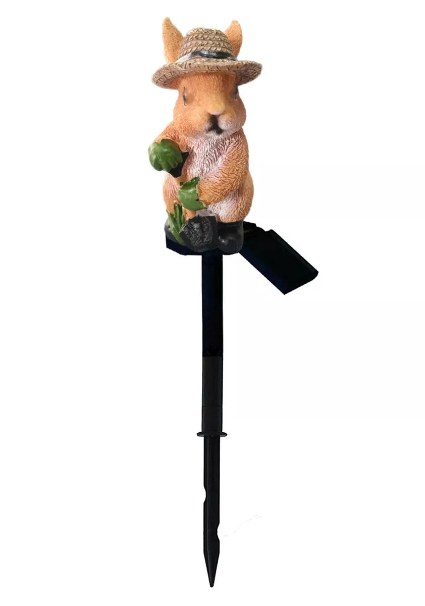 LED záhradná lampa v tvare zajaca