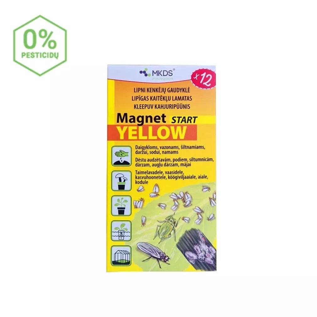 Magnet start yellow (7x14cm) pasce na molice, ploštice, vošky, 12 ks