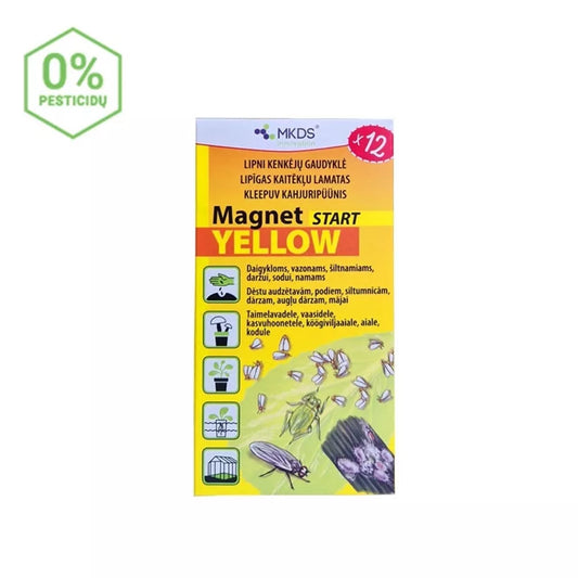 Magnet start yellow (7x14cm) pasce na molice, ploštice, vošky, 12 ks
