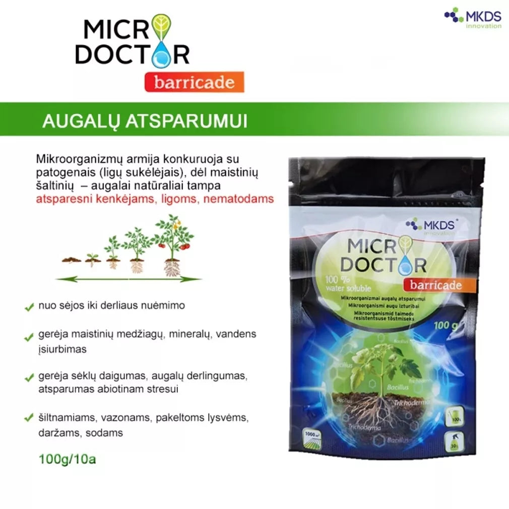 Microdoctor Barricade mikroorganizmy PRE ODOLNOSŤ RASTLÍN, 100 g