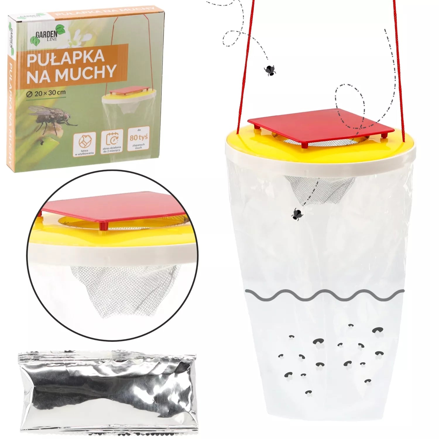Lapač na muchy a mušky (závesný) 20 × 30 cm