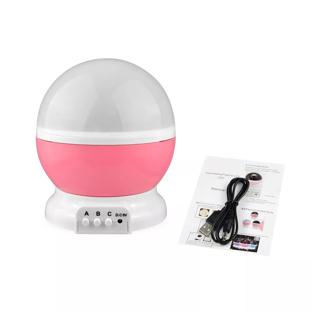 Nočná LED lampa, projektor hviezd