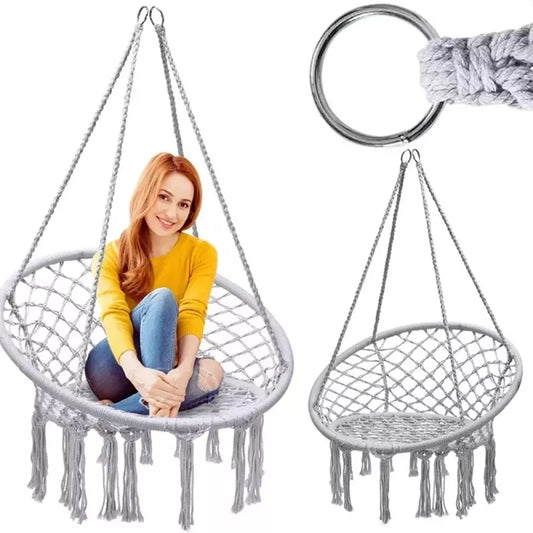 Závesná hojdacia sieť s operadlom (sivá)