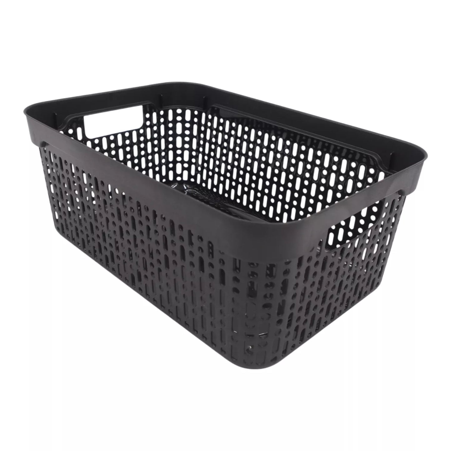 Plastikinė dėžutė su skylutėmis, 30 × 20 × 12 cm JUODA