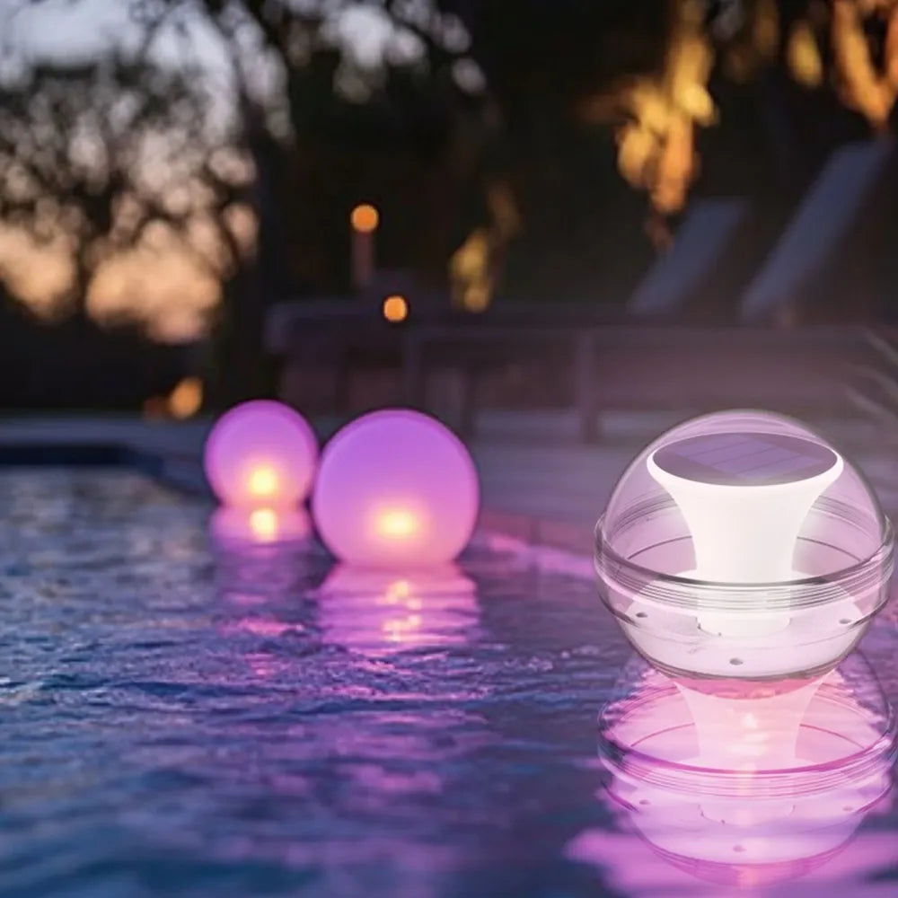 Plávajúca solárna LED lampa do bazéna – štýlové osvetlenie bez káblov