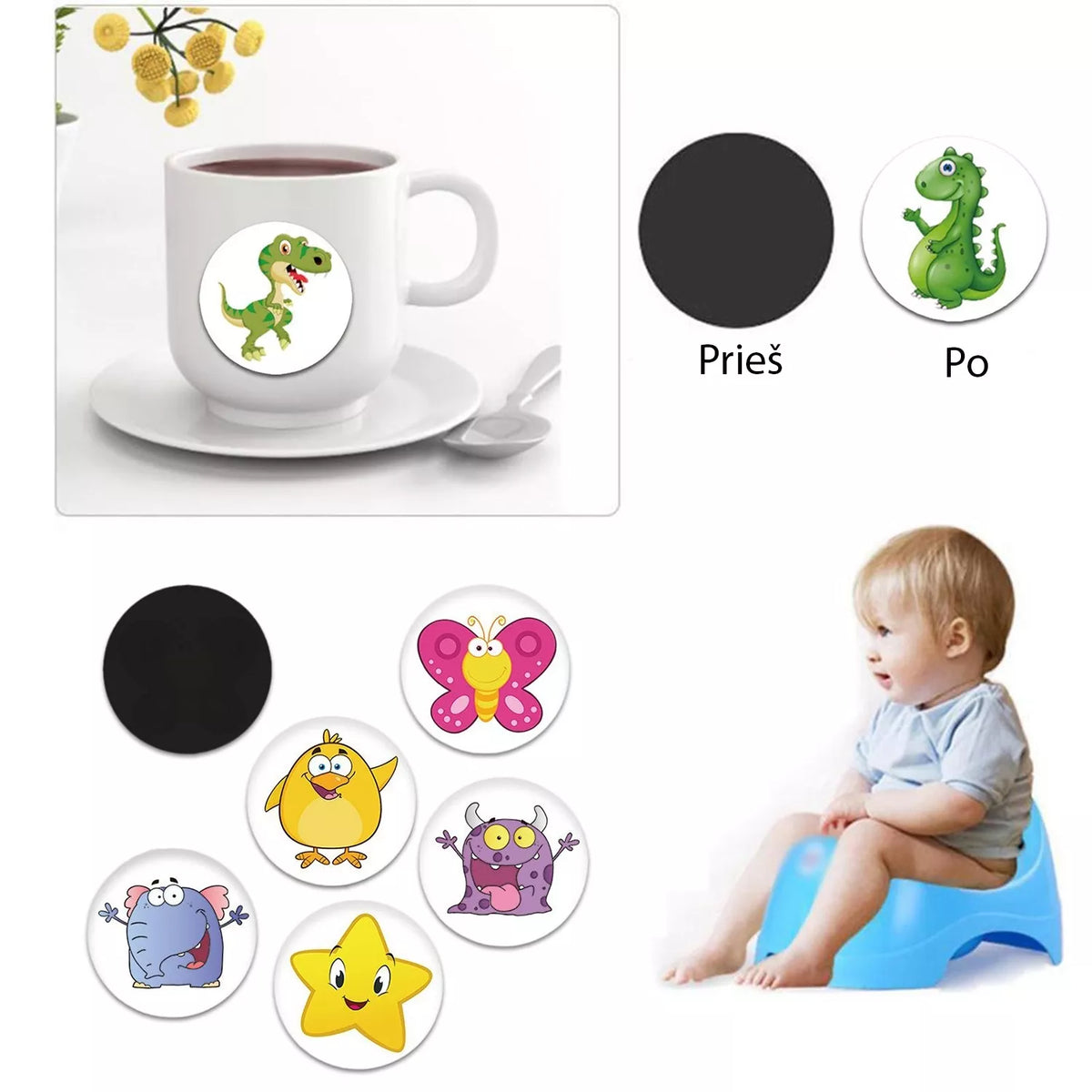 Tréningové nálepky na hrnčeky, 5 ks.