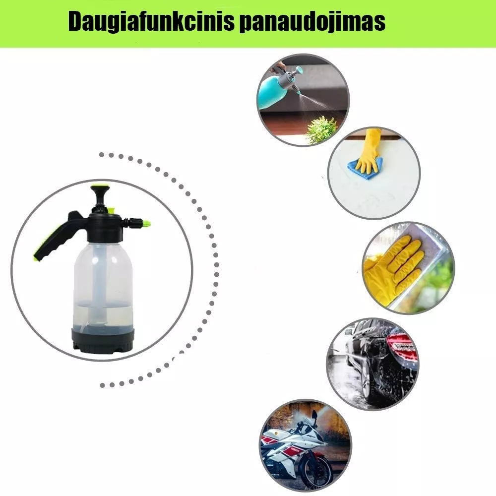 Ručný tlakový záhradný postrekovač 2 l (priehľadný)