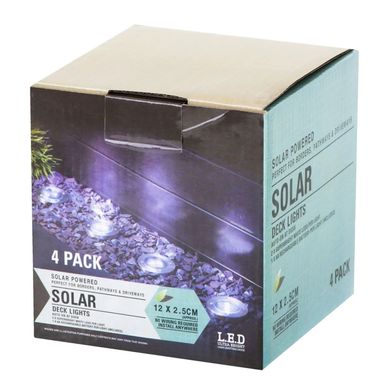 Solárne nabíjateľné zapichovacie záhradné LED lampy (4 ks)