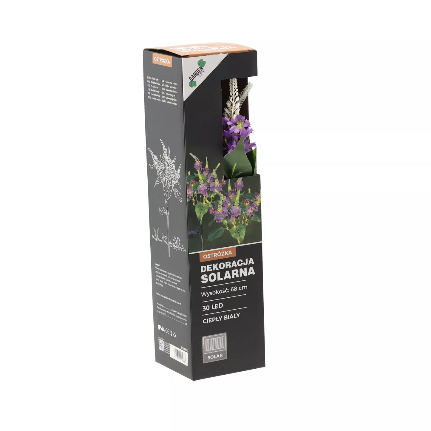 Solárne napájaná dekoratívna LED lampa „Pentinius“, 68 cm