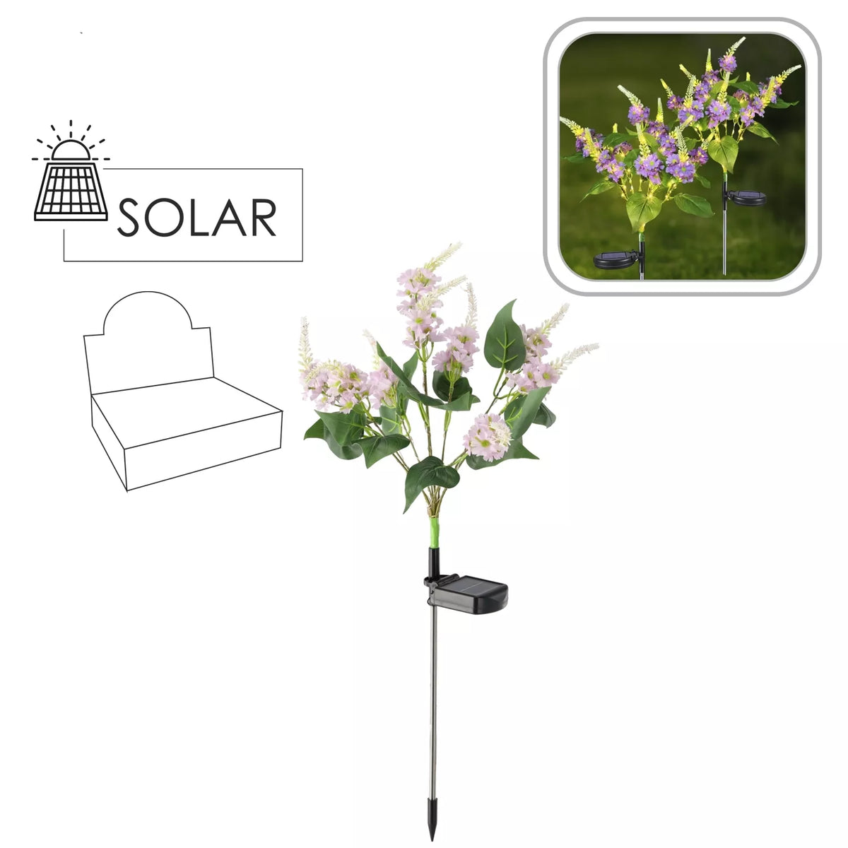Solárne napájaná dekoratívna LED lampa „Pentinius“, 68 cm