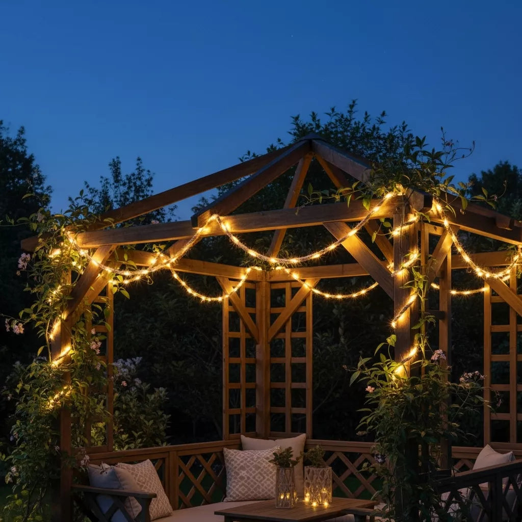 Solárne napájaný LED svetelný reťazec, 35 LED, 4 m, teplá biela