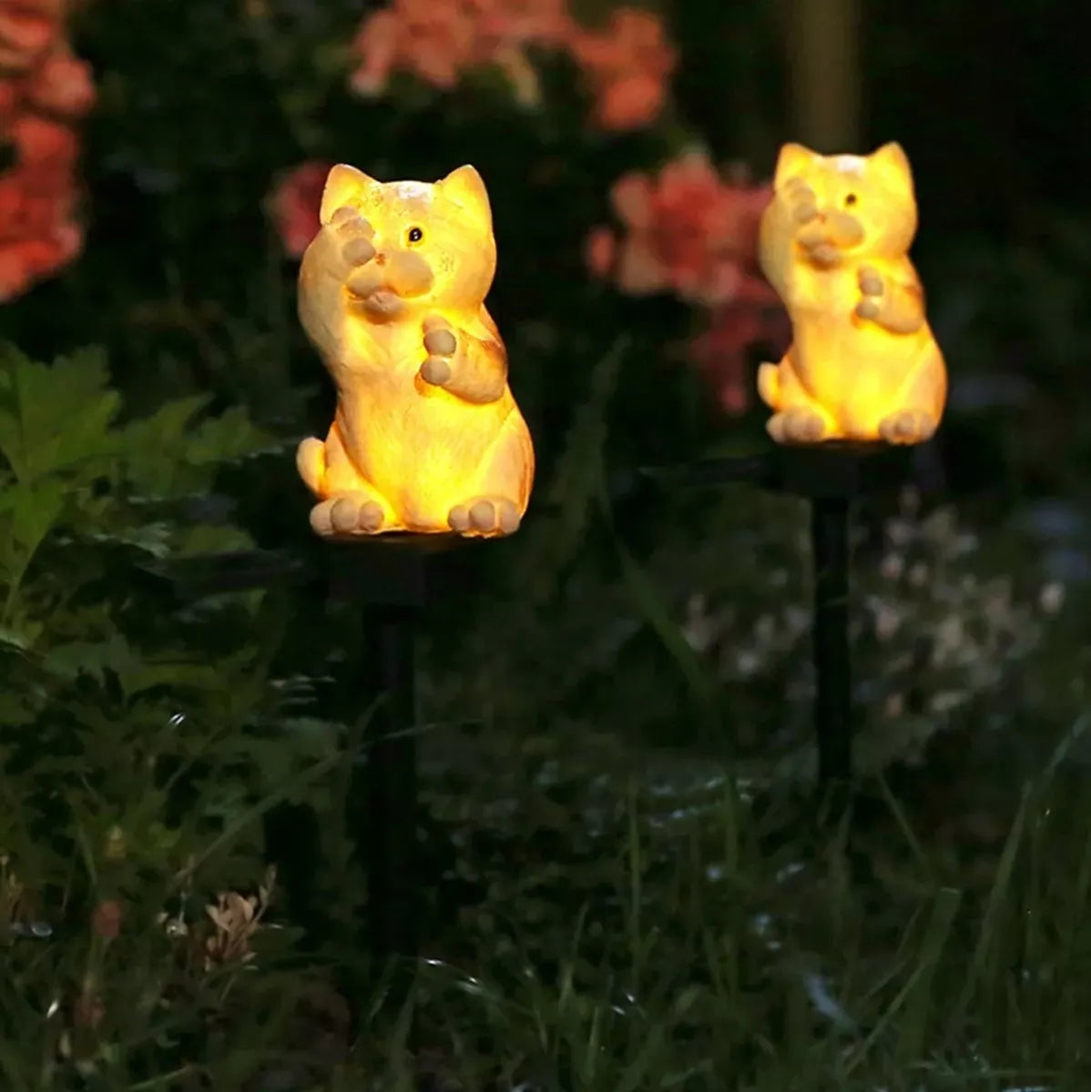 Solárna LED lampa „Mačka“