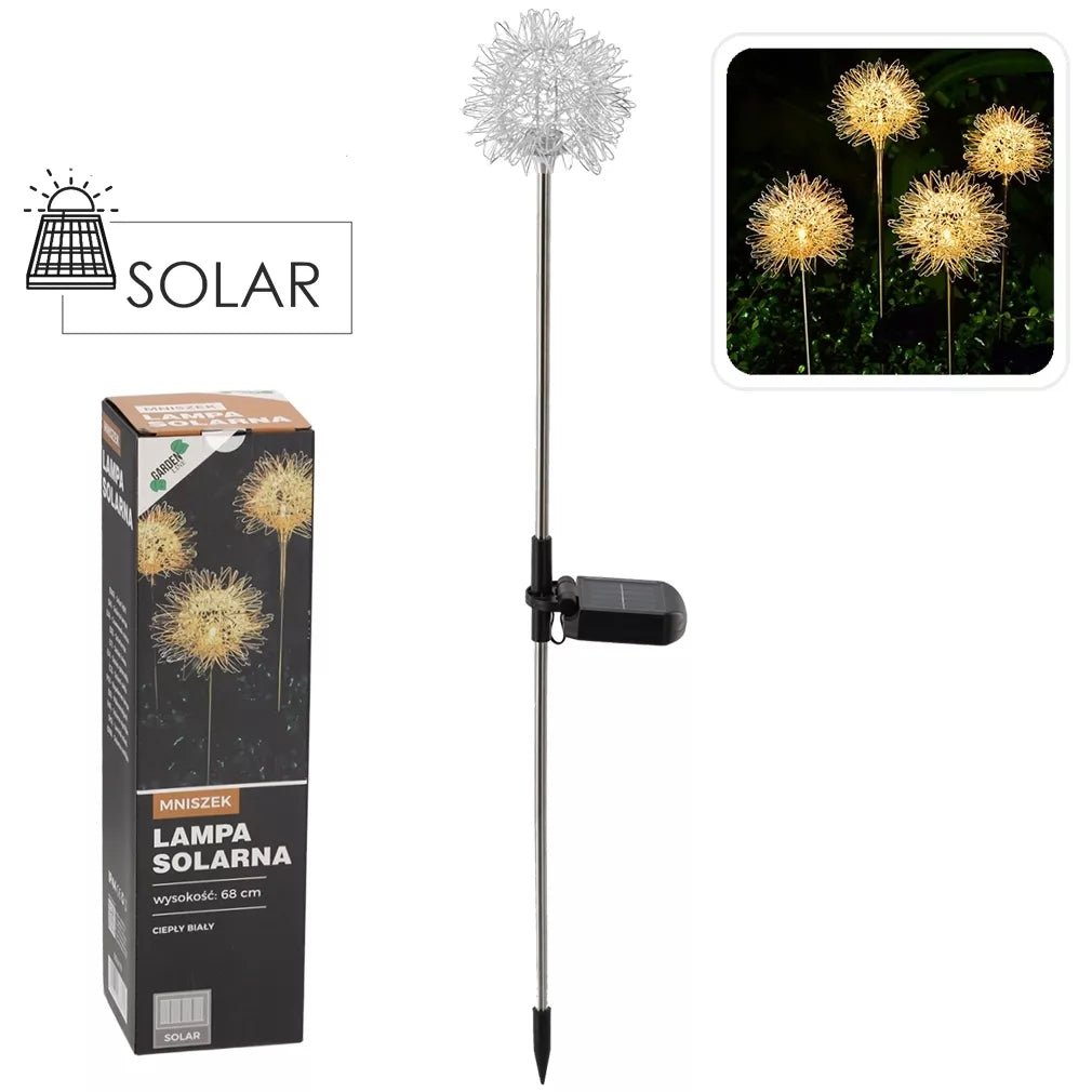 Solárna lampa „Kiaulpienė“ – LED, teplé biele svetlo, 68 cm