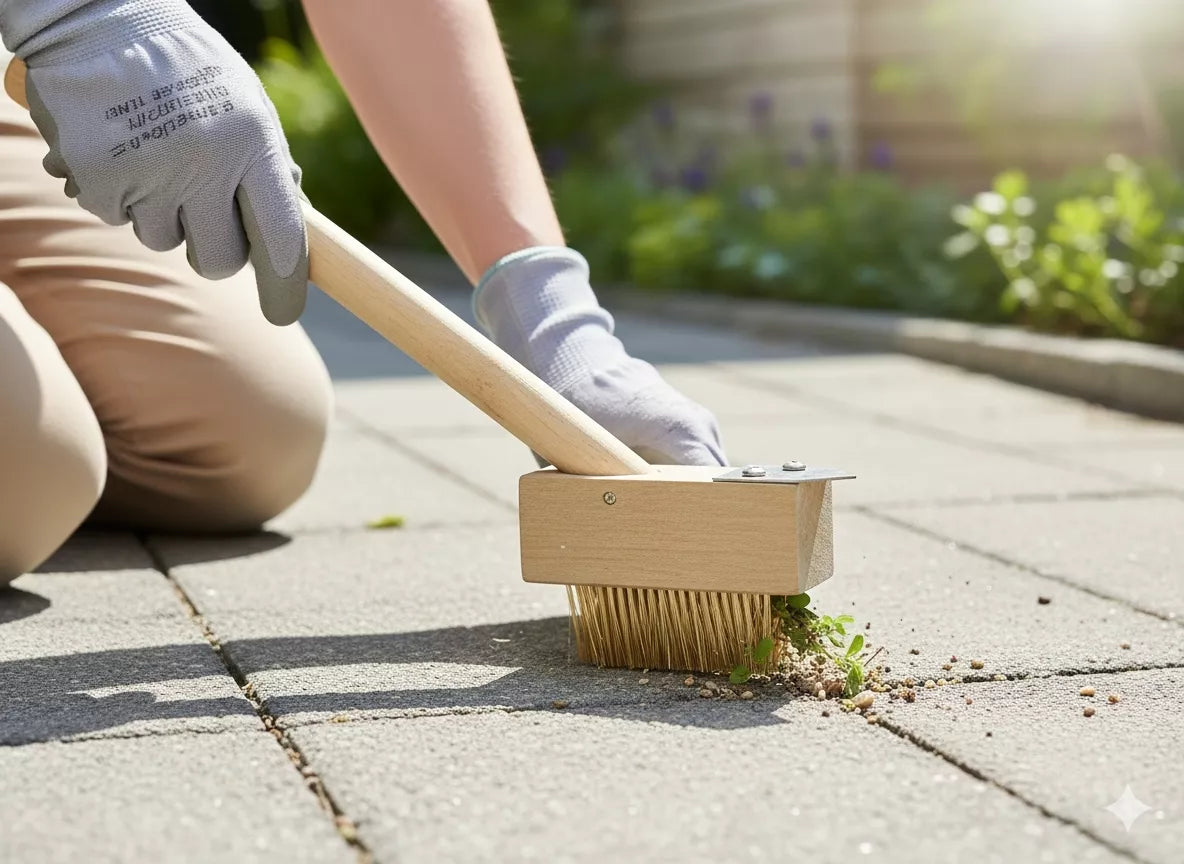 Kefa na čistenie buriny a škár medzi dlažbovými kockami, 28 cm