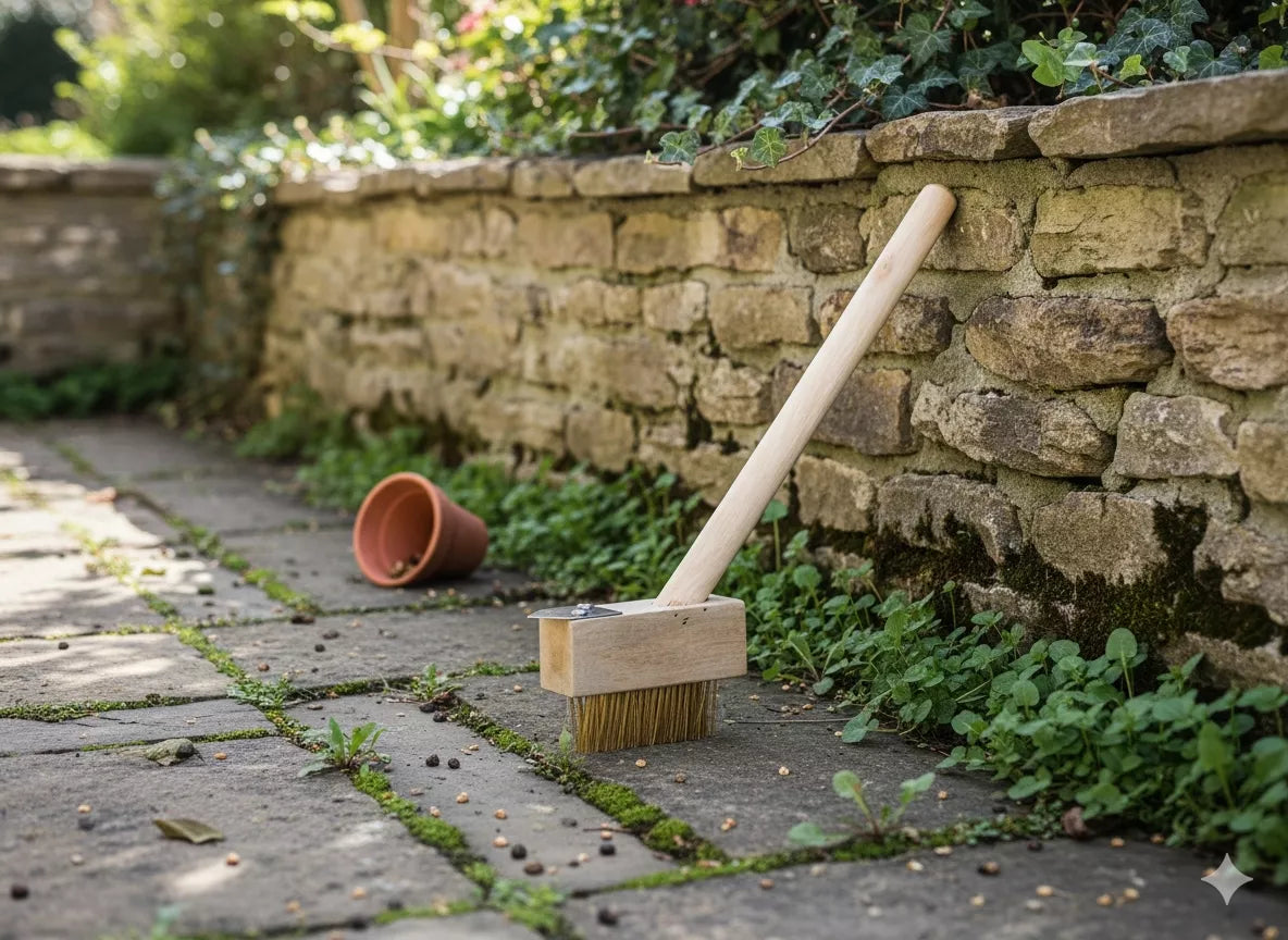 Kefa na čistenie buriny a škár medzi dlažbovými kockami, 28 cm