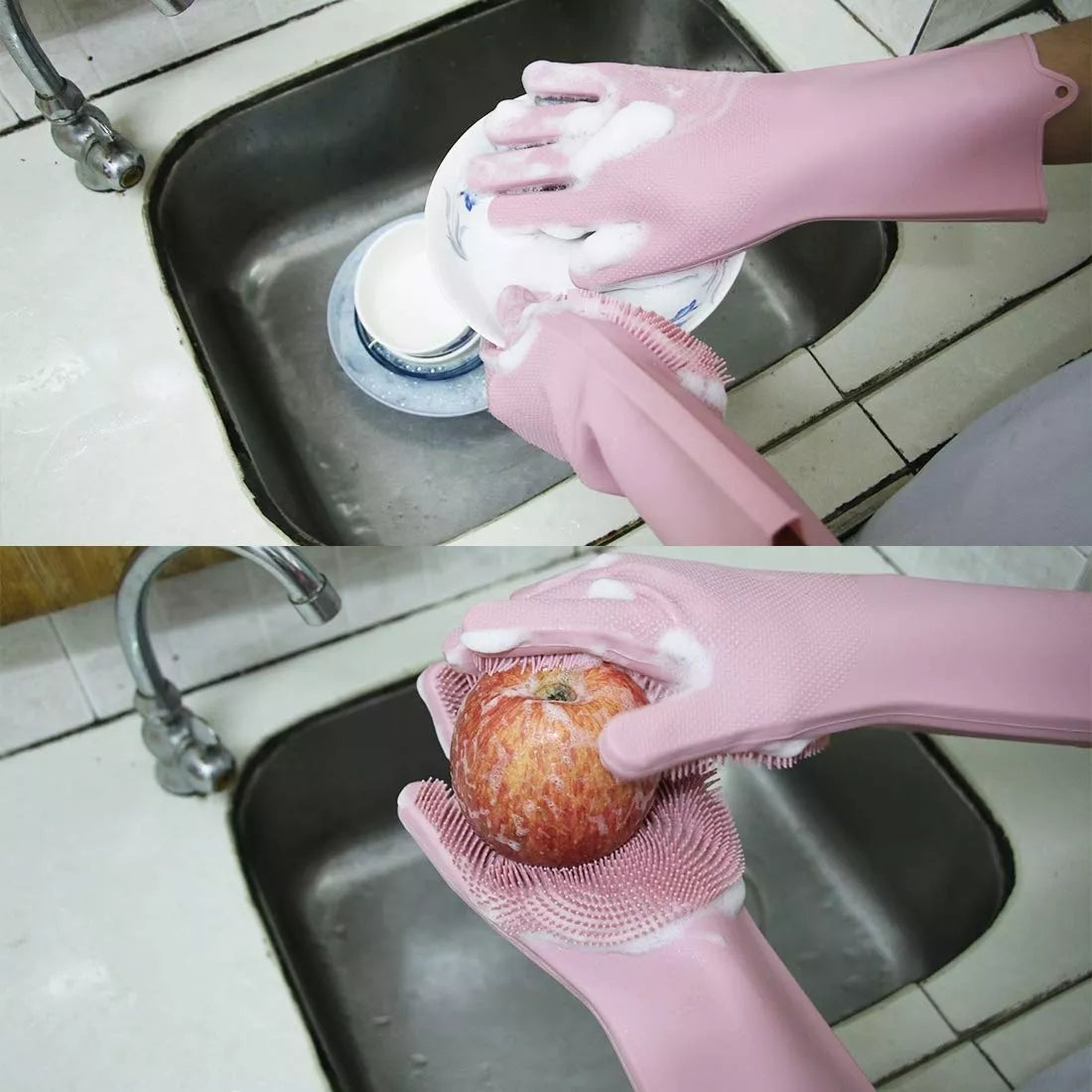 SILIKÓNOVÉ UMÝVACIE/ČISTIACE RUKAVICE