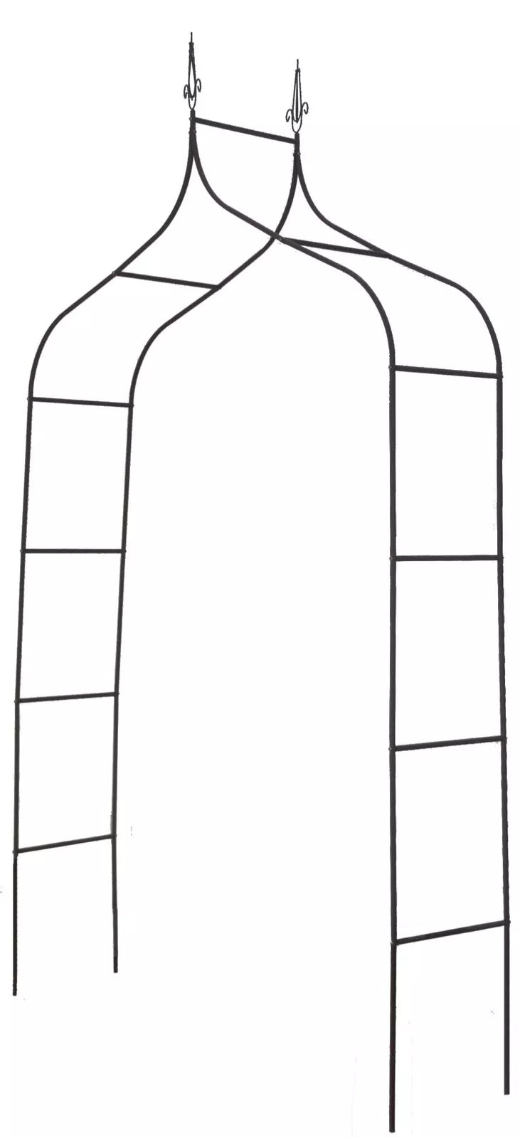Záhradná pergola na rastliny 150 × 37 × 240 cm, kovová, čierna