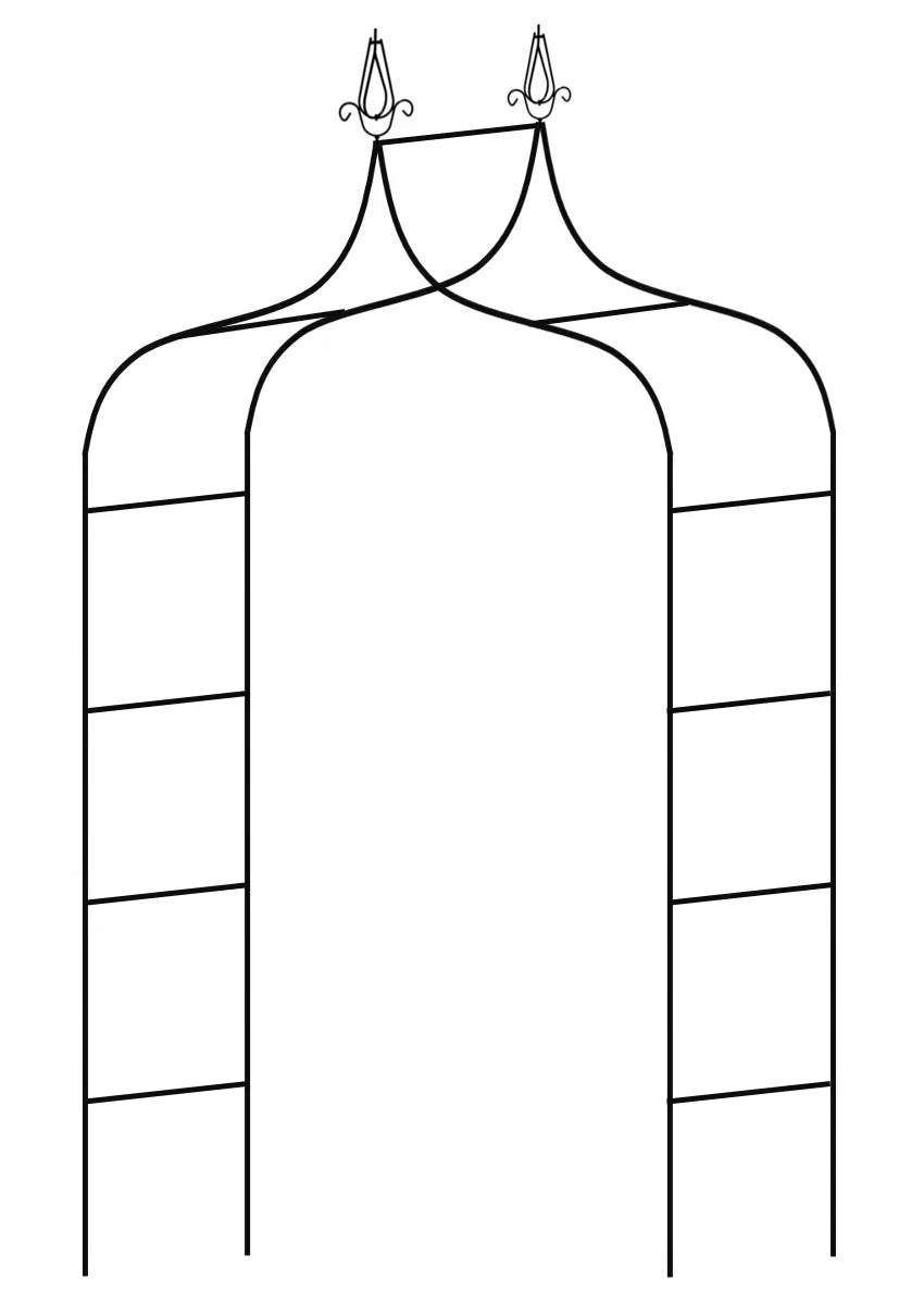 Záhradná pergola na rastliny 150 × 37 × 240 cm, kovová, čierna