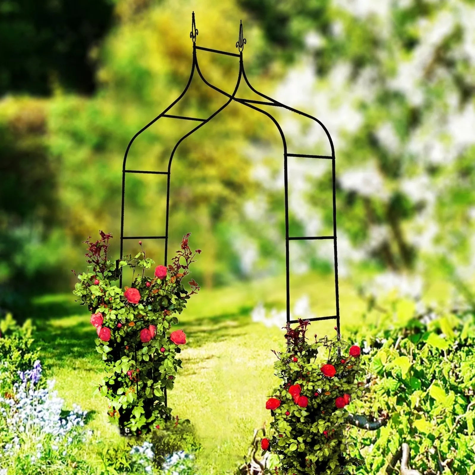 Záhradná pergola na rastliny 150 × 37 × 240 cm, kovová, čierna