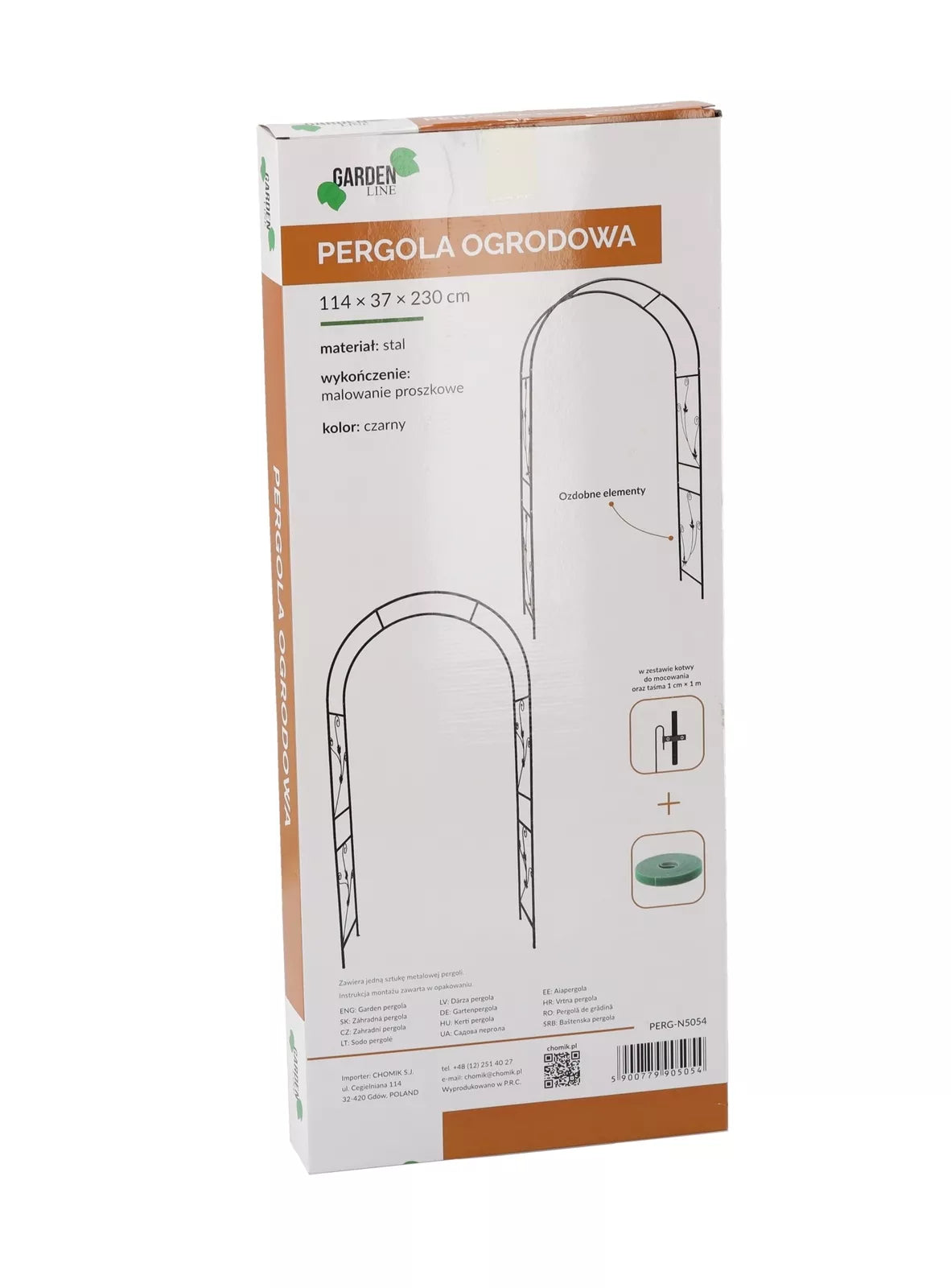 Záhradná pergola s dekoráciami 114 × 37 × 230 cm