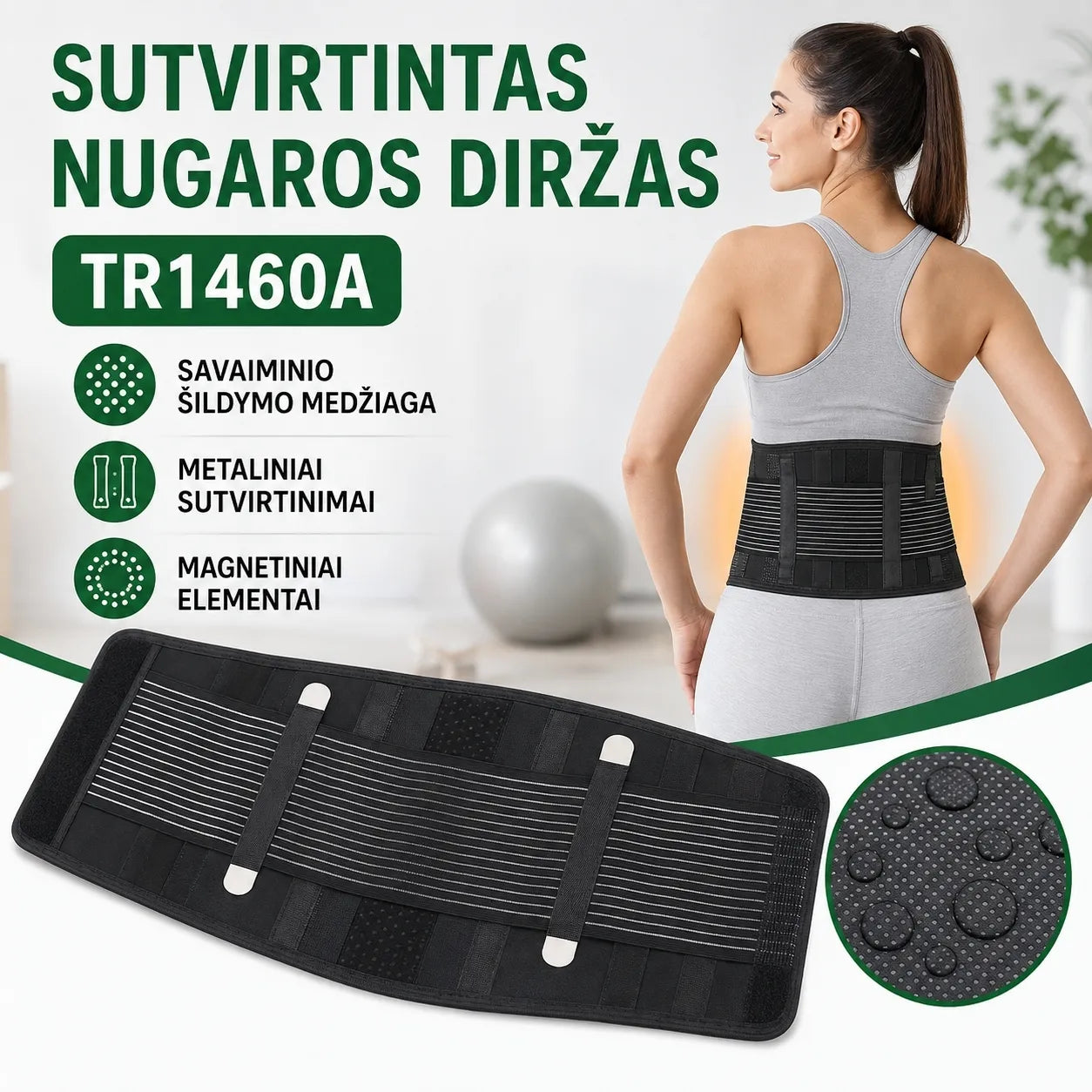 Sutvirtintas nugaros diržas - S