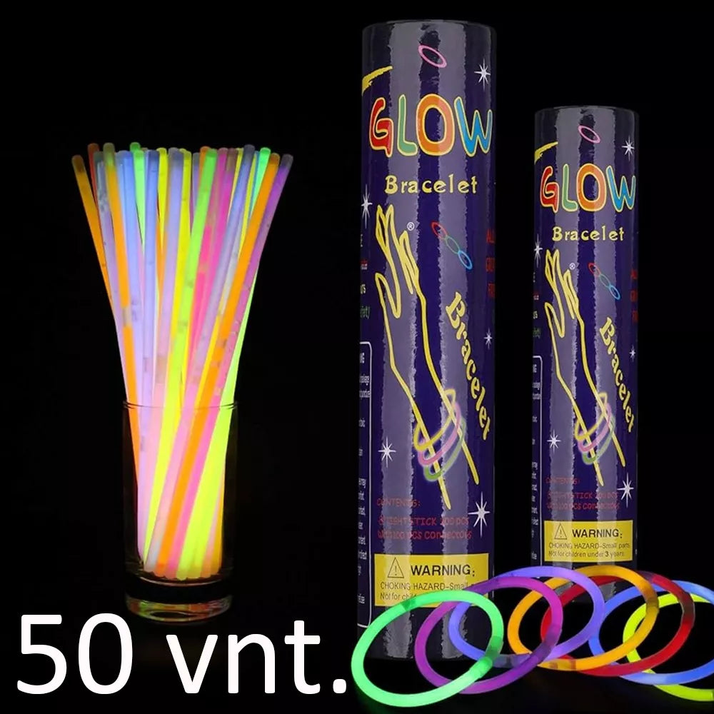Svetiace náramky, 50 ks.