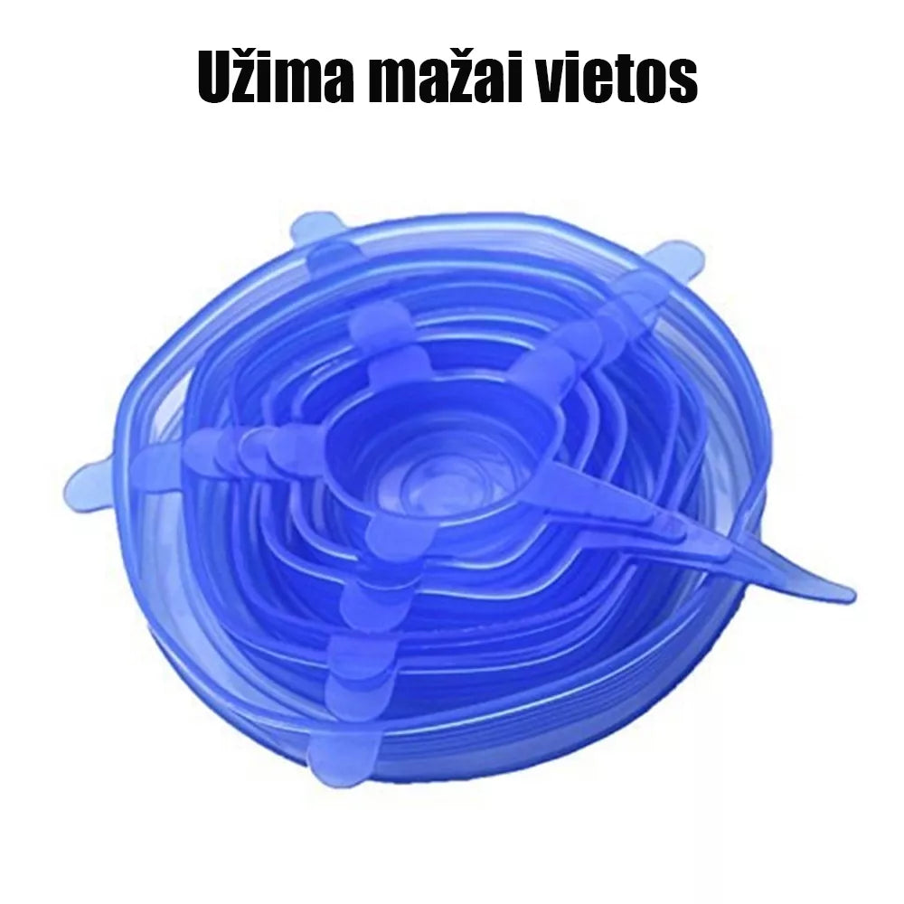 SADA PRUŽNÝCH SILIKÓNOVÝCH VIEČOK (6 KS)