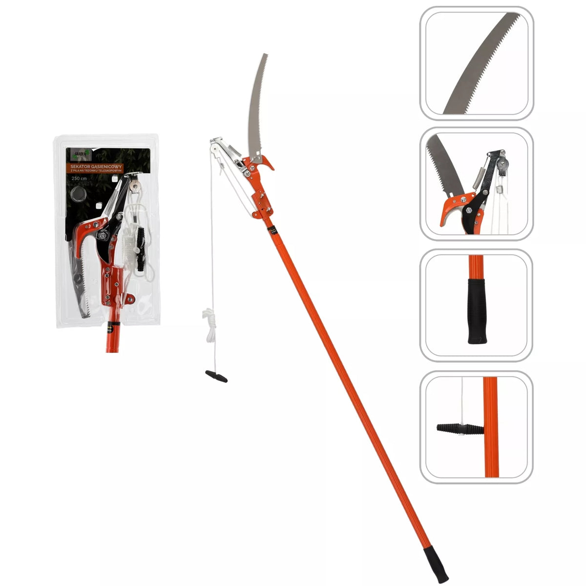 Teleskopický strihač konárov s pílou 250 cm