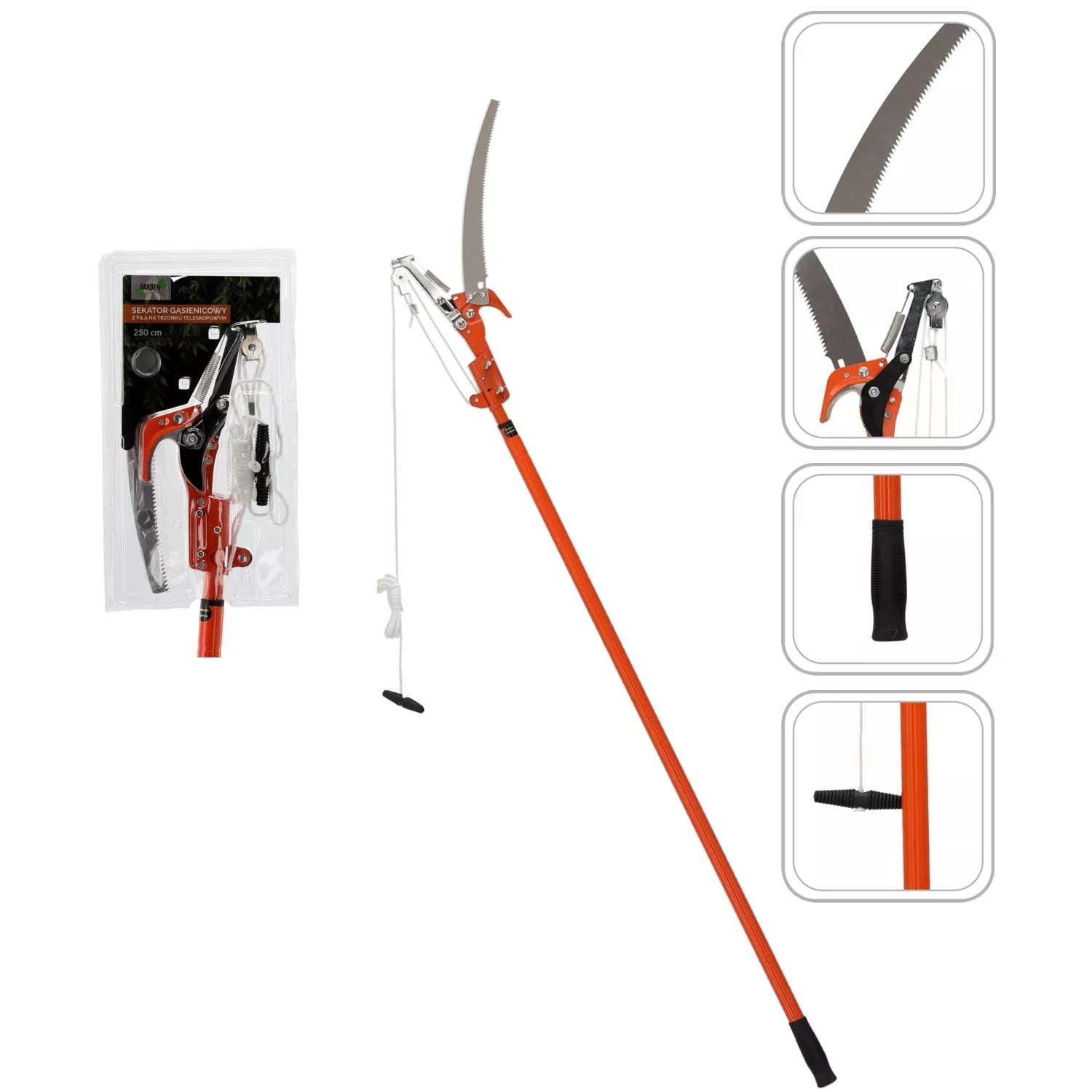 Teleskopický strihač konárov s pílou 250 cm